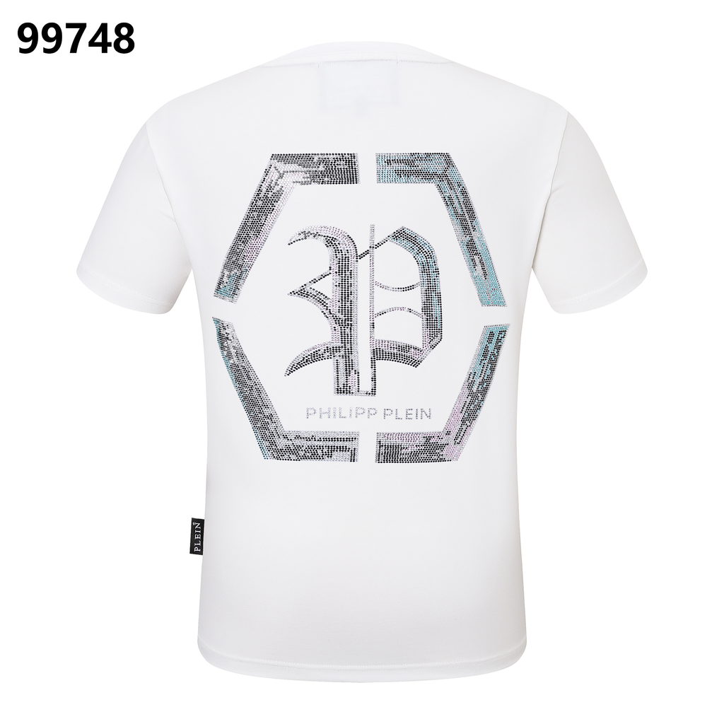 PHILIPP PLEIN Sanskrit Alphabet Rhinestone-Embellished Crew-Neck T-Shirt