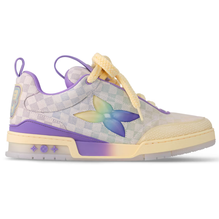 Louis Vuitton LV Skate Sneaker 'Damier Pastel Yellow/Purple'
