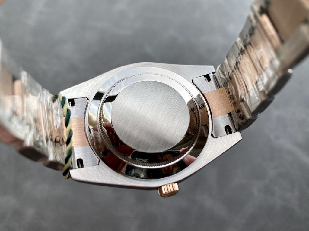 SKY-DWELLER TWO-TONE 42 ROSE GOLD BEZEL BROWN DIAL