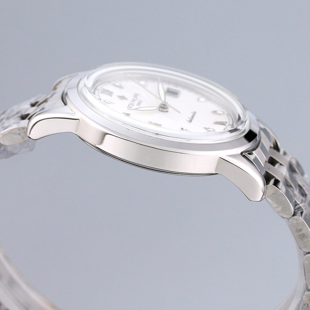 PATEK CALATRAVA 40MM WHITE DIAL DIAMOND BEZEL