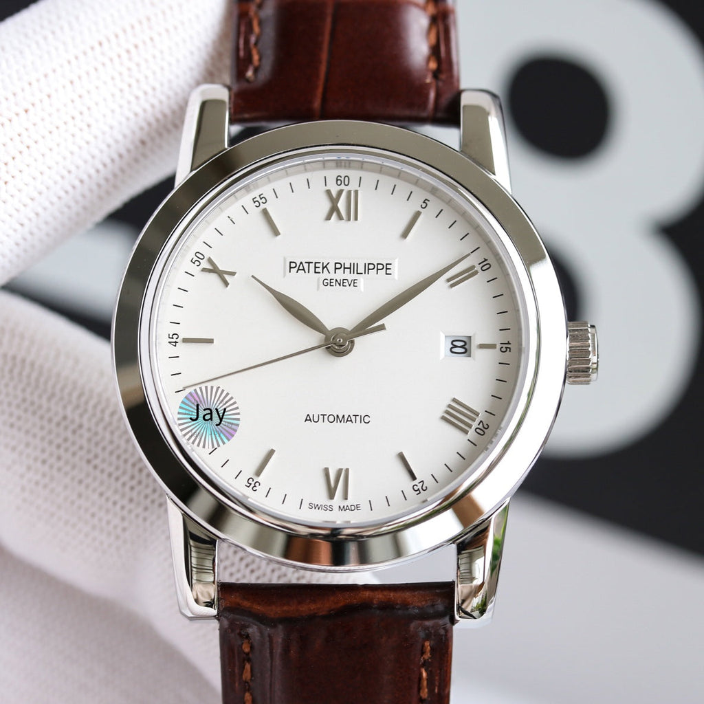 PATEK CALATRAVA 40MM DATE STEEL CASE WHITE DIAL