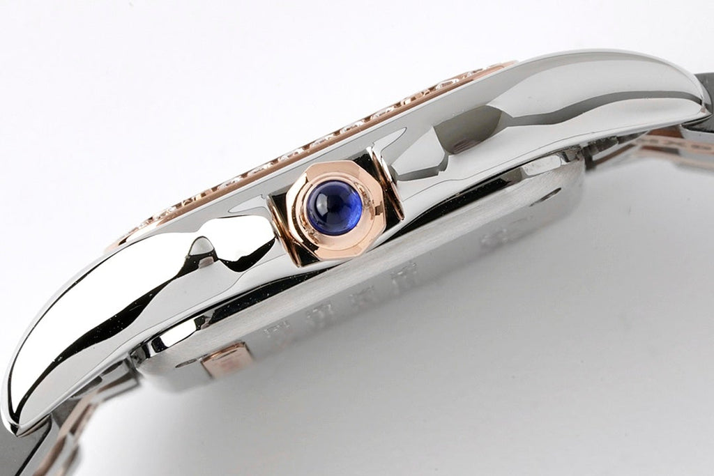 PANTHERE DE CARTIE 22MM QUARTZ ROSE GOLD STEEL WHITE DIAL