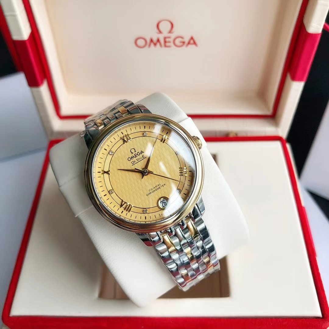 DE VILLE PRESTIGE 39.5 GOLD CASE YELLOW DIAL