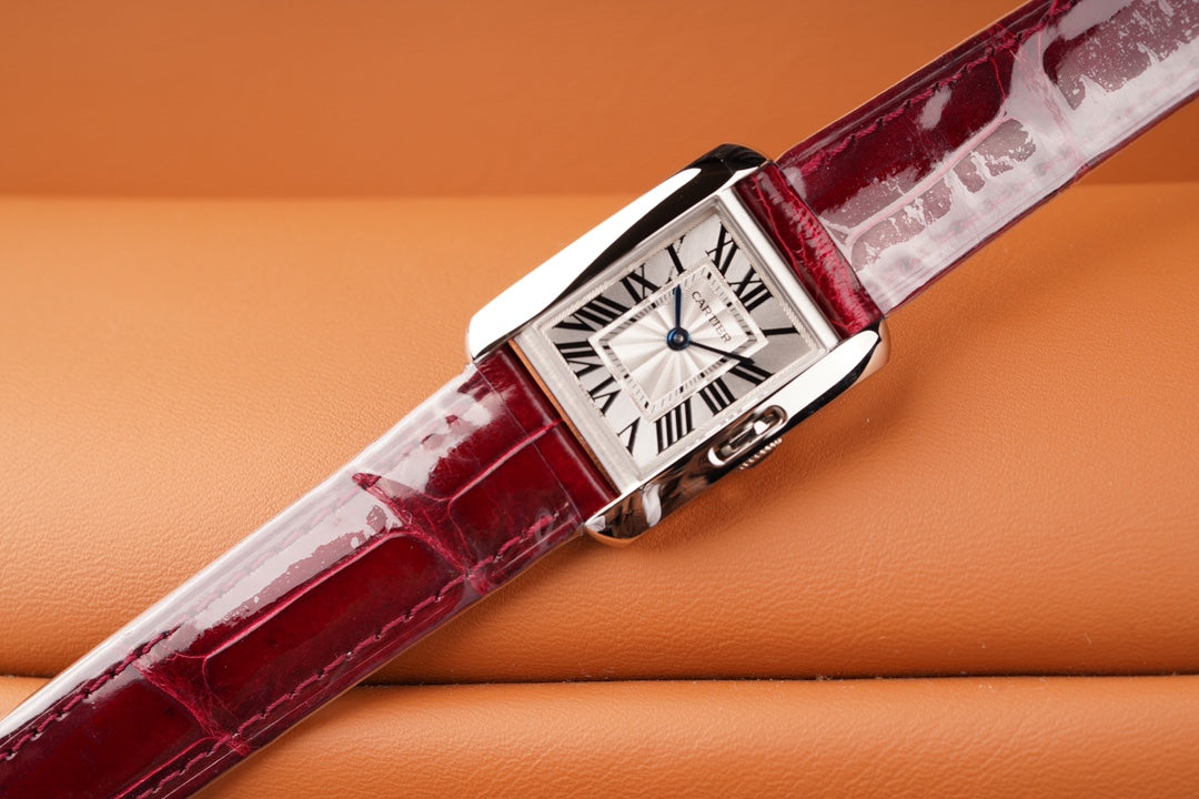 TANK ANGLAISE STEEL RED LEATHER