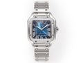 SANTOS LADY 35.1MM STEEL CASE BLUE DIAL DIAMOND BEZEL