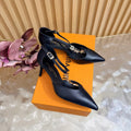 LV 6AM Slingback Pump 65 Black in Cowhide 703074