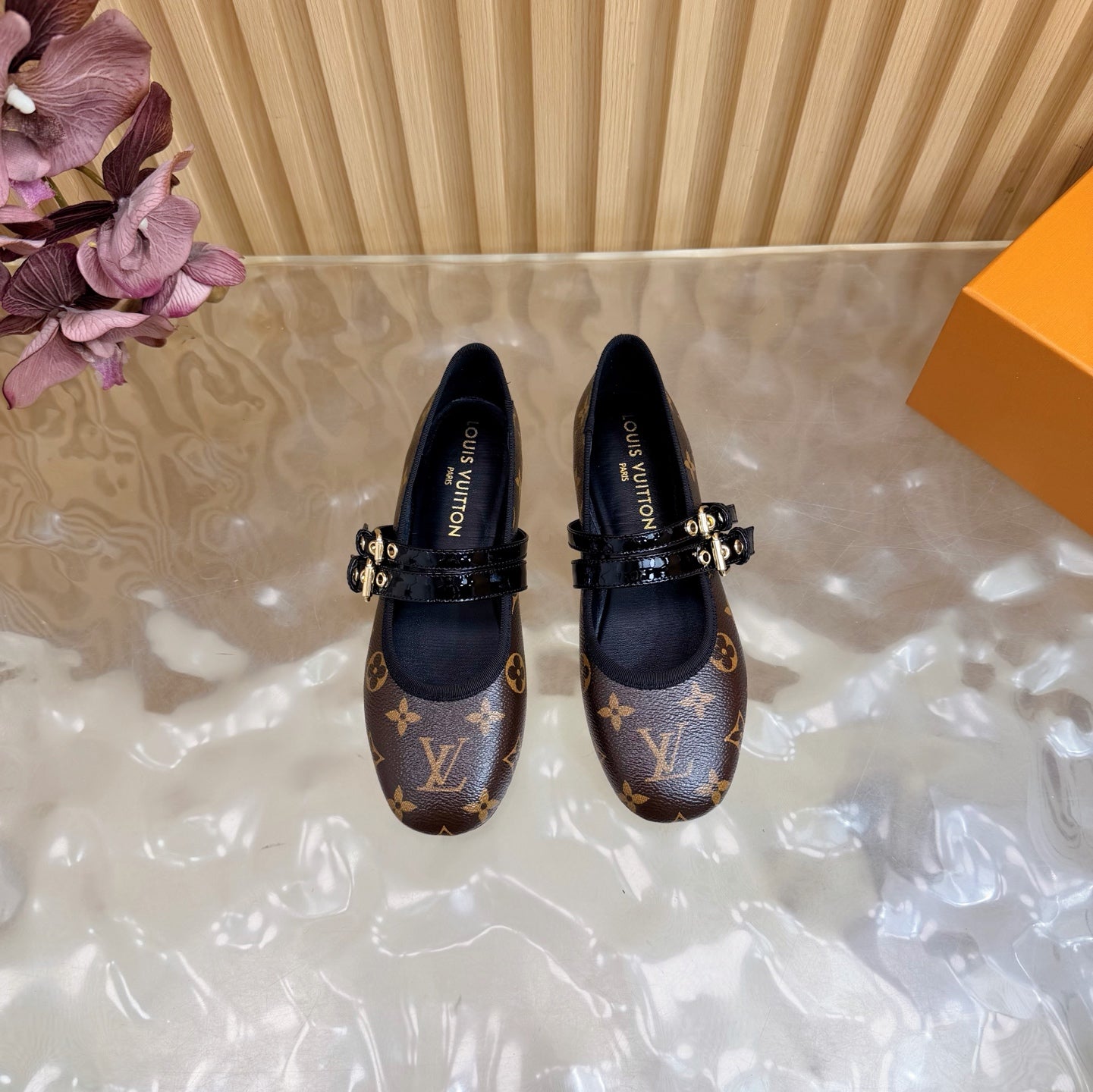 LV Romy Flat Ballerina Brown in Cowhide Monogram 703062