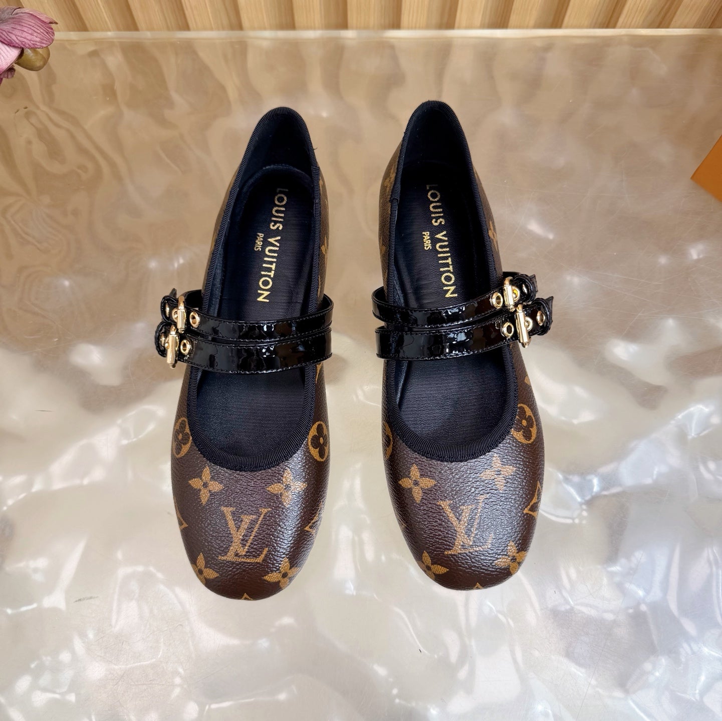 LV Romy Flat Ballerina Brown in Cowhide Monogram 703062
