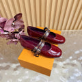 LV Romy Flat Ballerina Bordeaux Red in Patent Leather 703058