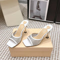 Mach & Mach Embellished Mules 95 White in Leather Diamonds 722811