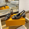 LV Slingback Heel 50mm Brown in Leather 769030