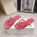 Loe 26 Openwork Woven Sandals Pink in Leather 813534