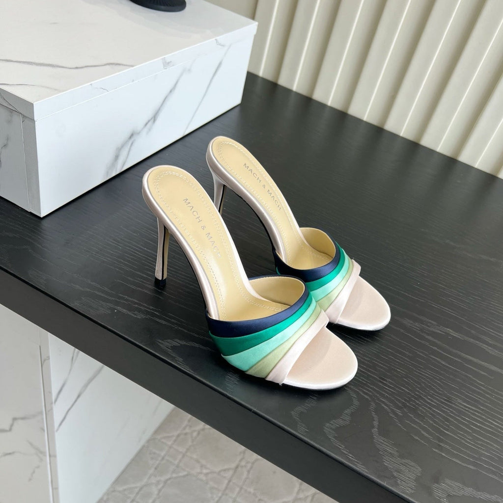 Mach Sandals 9.5cm Beige Ombre Satin 851916