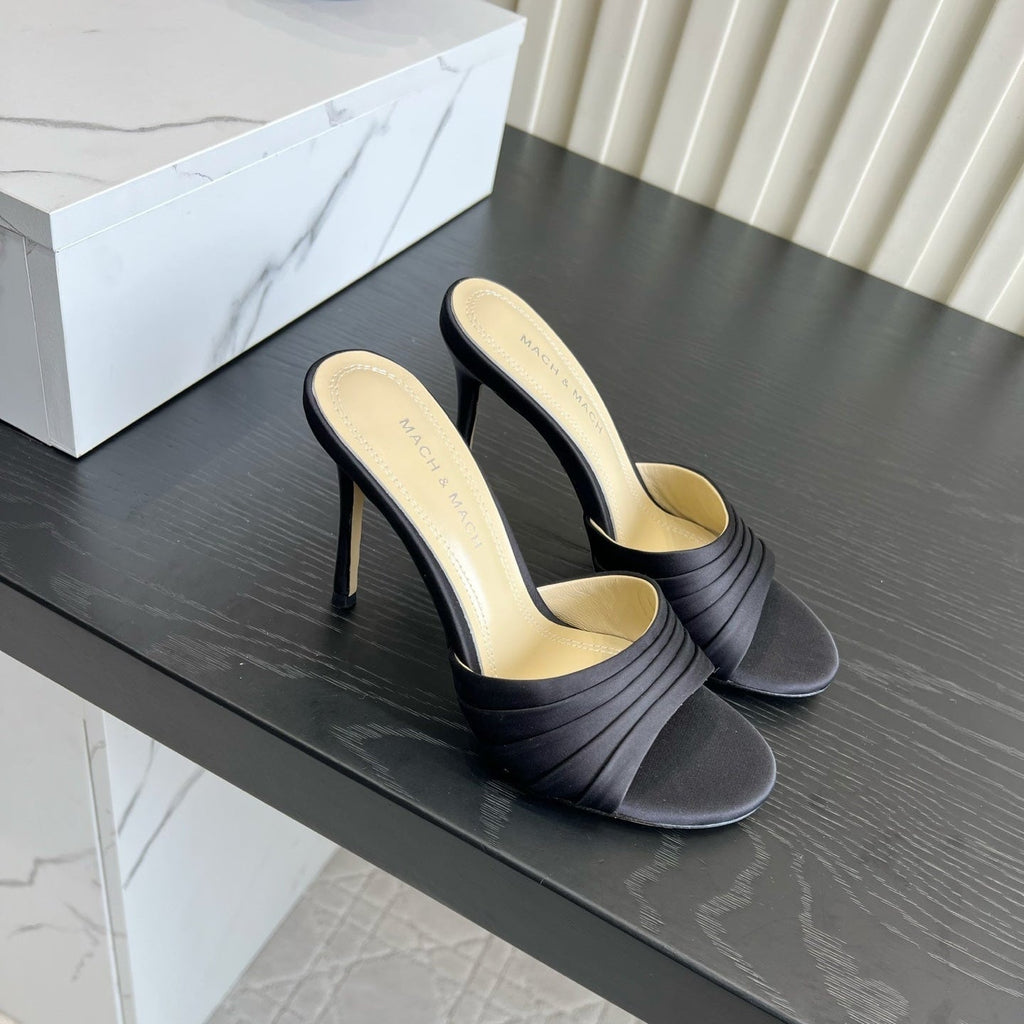 Mach Sandals 9.5cm Black Ombre Satin 851914