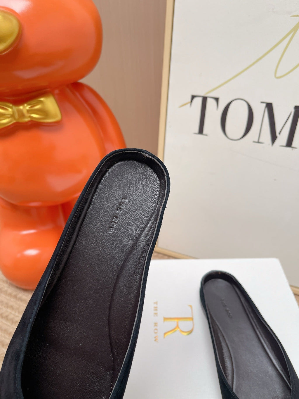 TR June Square Toe Mules Black Suede 856177