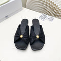 Loew Pebble Soft Slides Black Lambskin Leather 881383