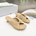 Loew Pebble Soft Sandals Beige Lambskin Leather 881366