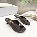 Loew Pebble Soft Sandals Chocolate Lambskin Leather 881363