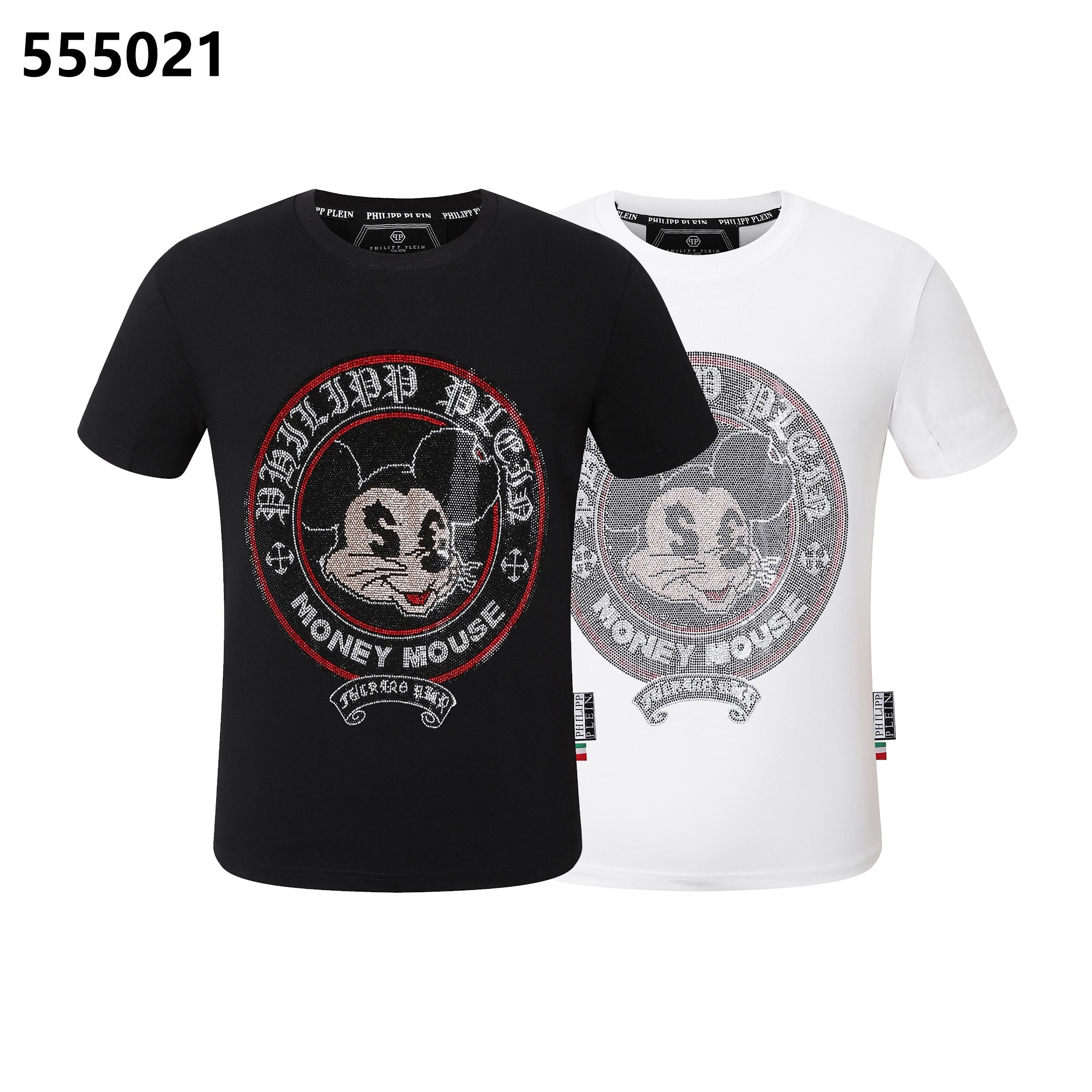 PHILIPP PLEIN Mickey Mouse Print Crew Neck T-Shirt