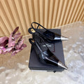 YSL Jeanne Slingback 7.5cm Black Leather