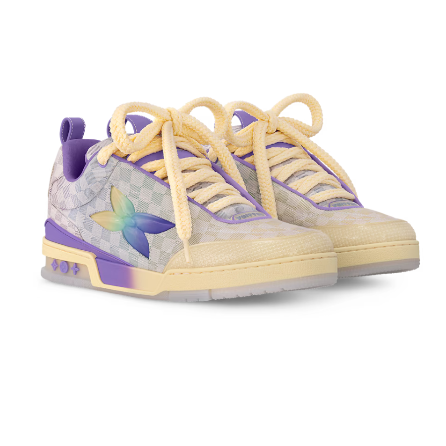 Louis Vuitton LV Skate Sneaker 'Damier Pastel Yellow/Purple'