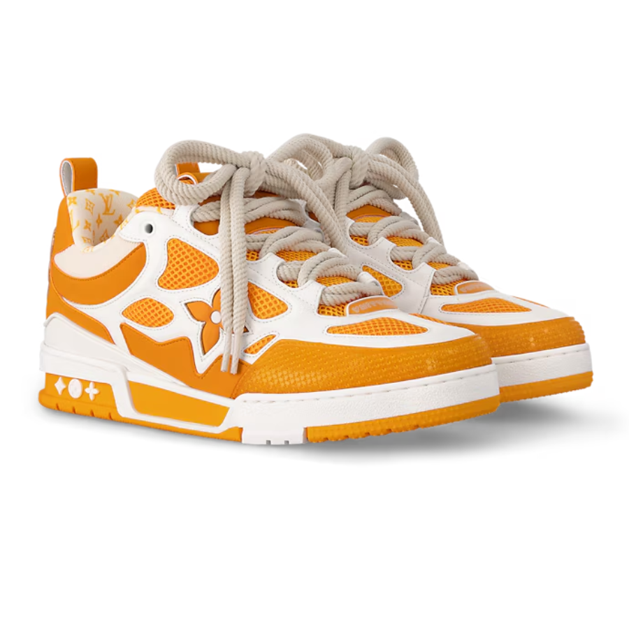 Louis Vuitton LV Skate Sneaker 'White/Orange Monogram Flower'
