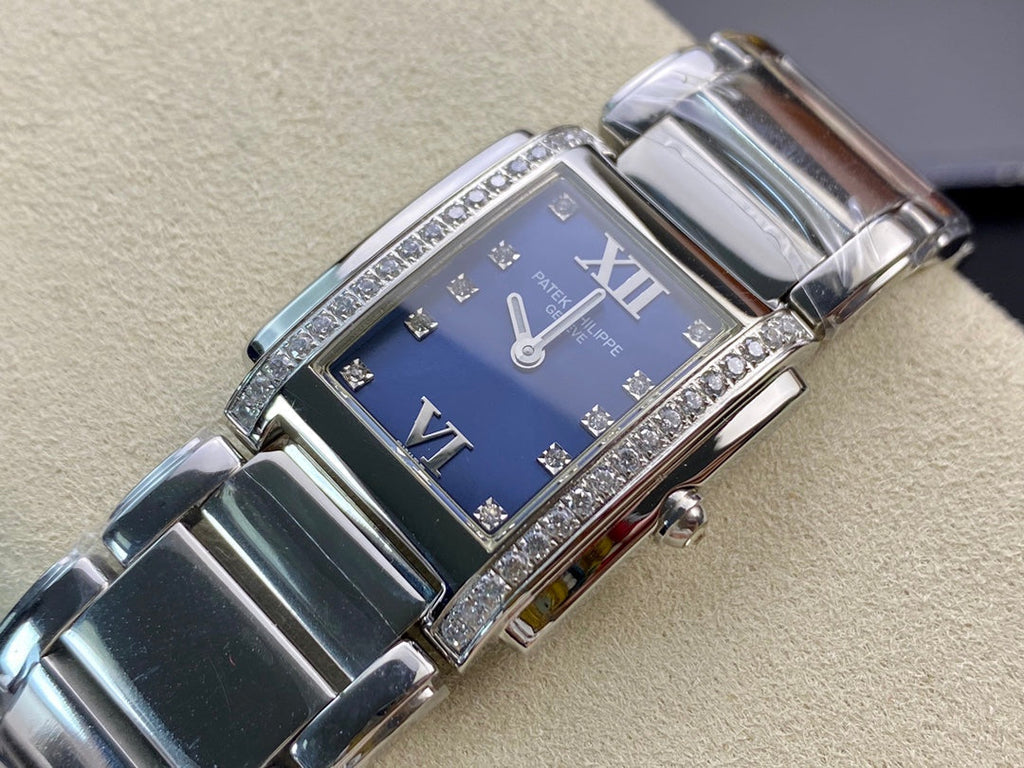 PATEK Twenty-Four 25.5mm Silver Blue Dial