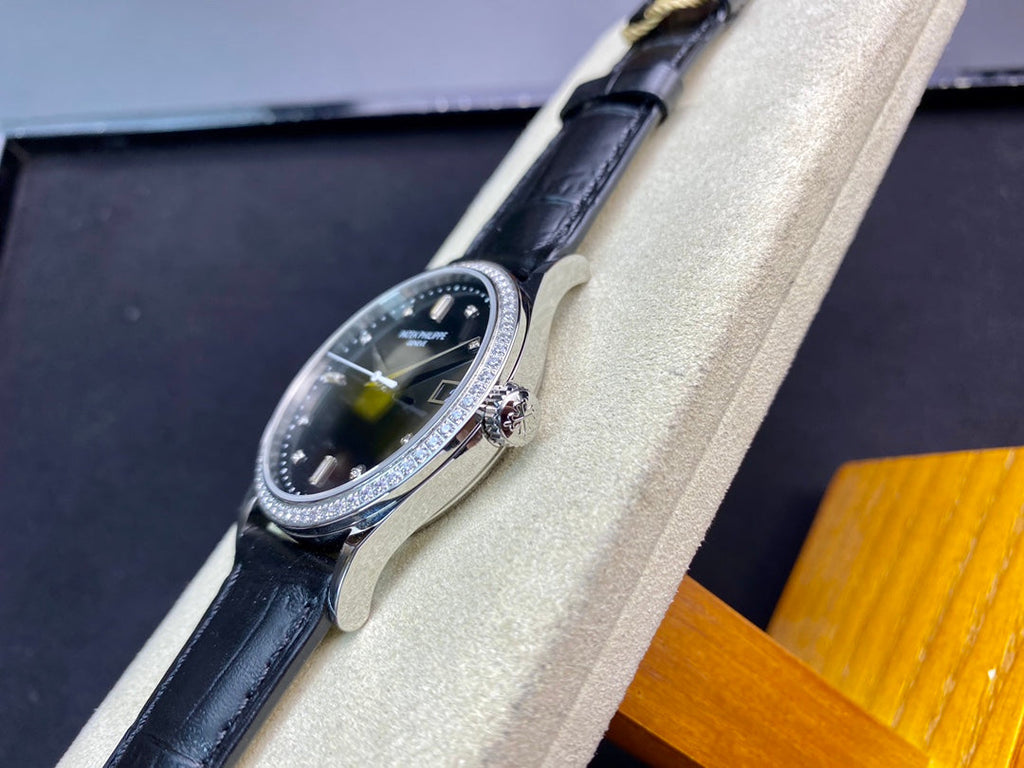 PATEK Calatrava 38mm Black Dial Leather