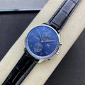 IWC Portuguese 40mm Blue Dial Steel Case Black Crocodile Leather