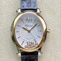 Happy Diamond 30mm Gold White Dial