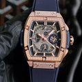 Hublot Spirit of Big Bang Rose Gold Pavé With Diamond 42mm Watch Blue Strap