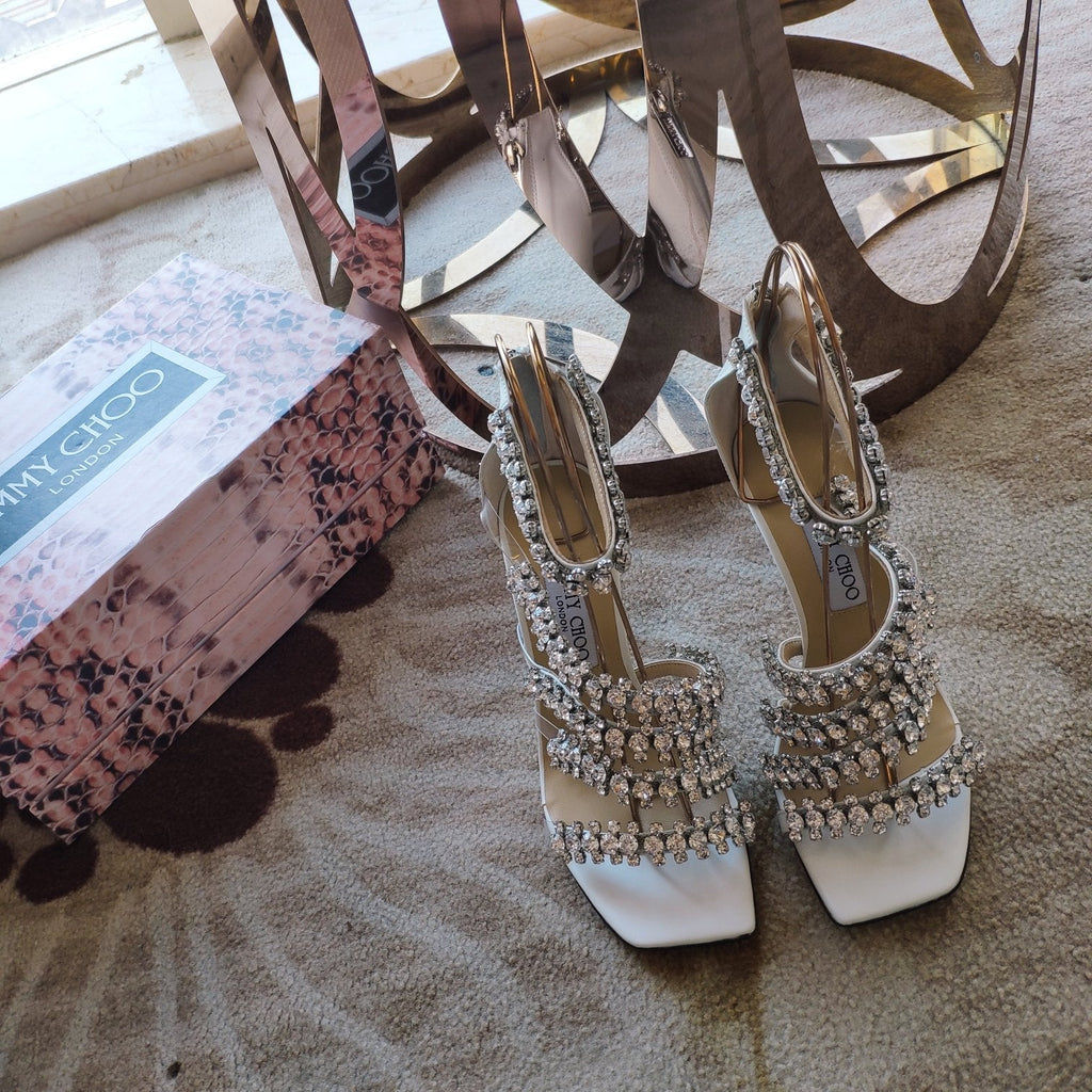 Jimmy 25 Josefine 100mm Sandals White Calfskin 240071