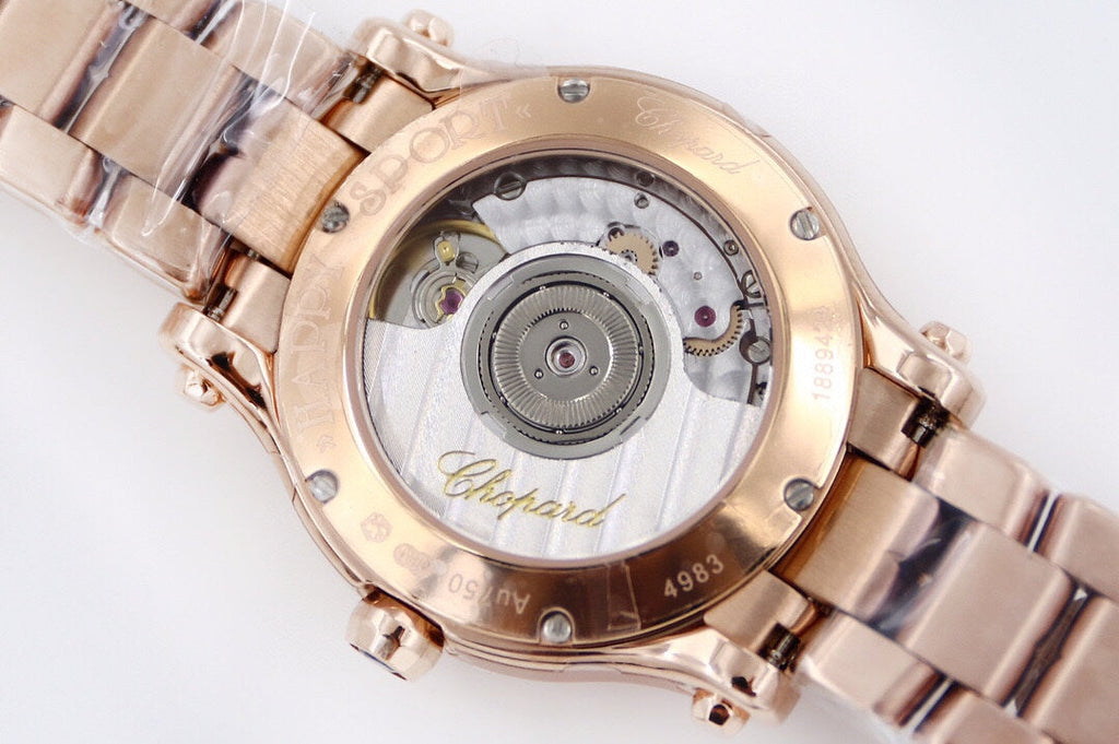 Happy Sport 36mm Pink Gold White Dial