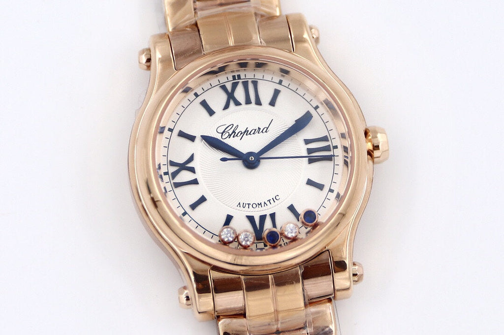 Happy Sport 36mm Pink Gold White Dial