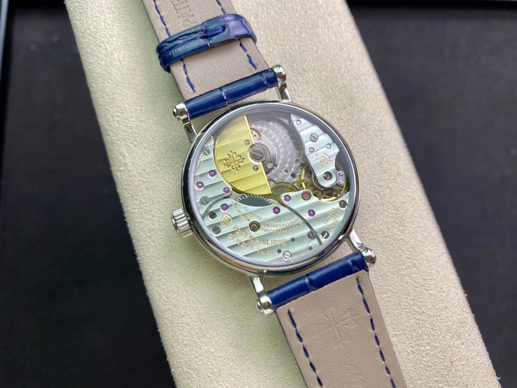 PATEK Calatrava 34.6mm Silver White Dial Leather