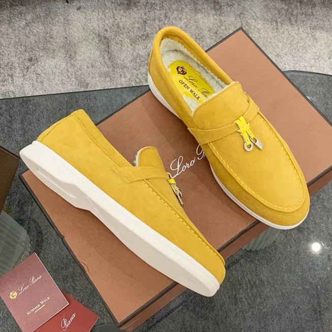 LP 26SS Summer Charm Walk Loafer Yellow Suede Wool 606485