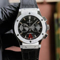 Hublot Classic Fusion Chronograph Titanium 45mm Watch With Black Leather Strap