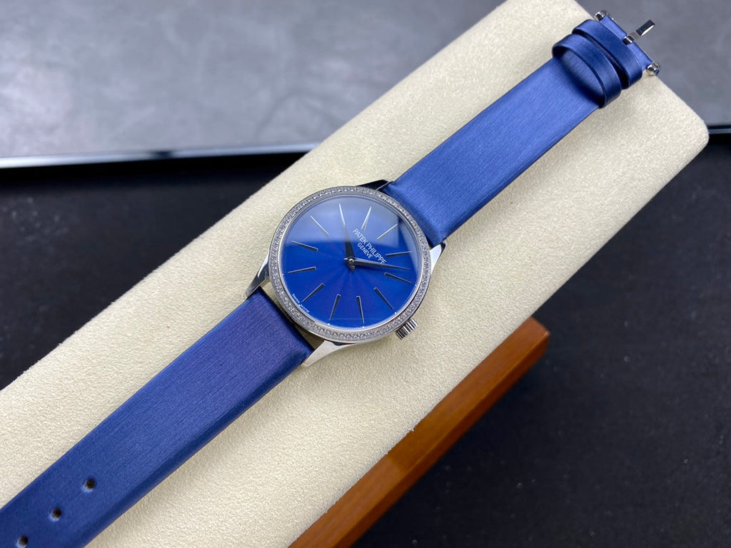PATEK Calatrava 33mm Silver Blue Dial