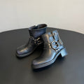 Miu 26s Ankle Boots In Black Calfskin Silver Hardware