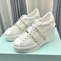FLATFORM ROCKSTUD UNTITLED SNEAKER IN WHITE CALFSKIN