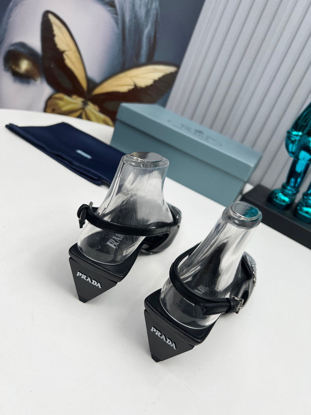 Prada 26SS Slingback 4cm Black Calfskin 680974