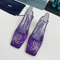Prada 26SS Slingback 4cm Purple Satin 680976