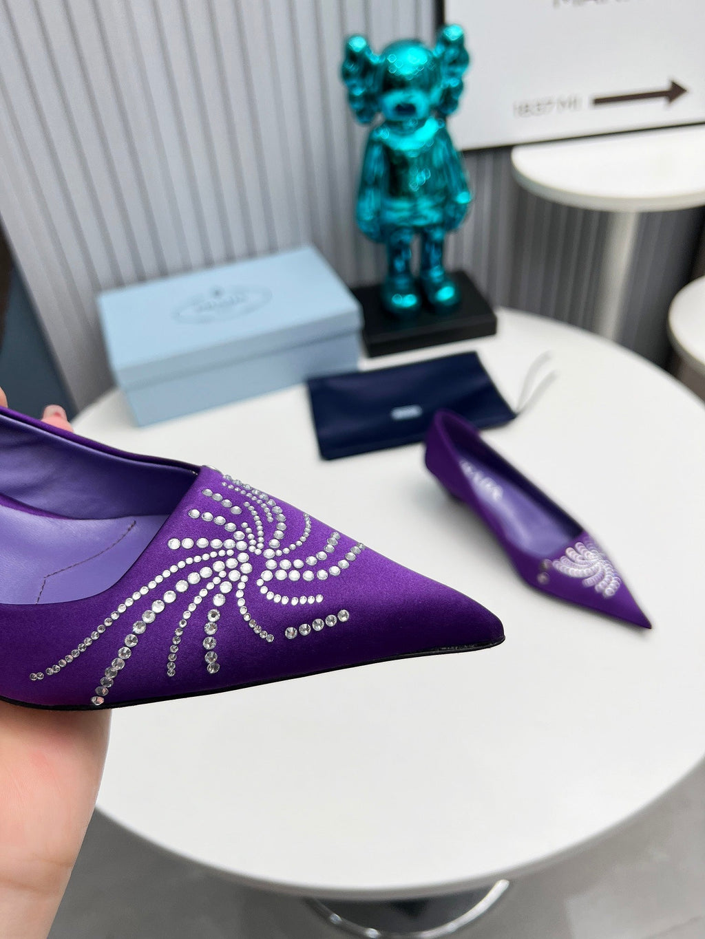 Prada 26SS Pumps 4cm Purple Satin 680961