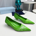 Prada 26SS Pumps 4cm Green Satin 680963