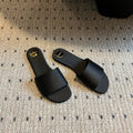 YSL Carlyle Slippers Black Satin