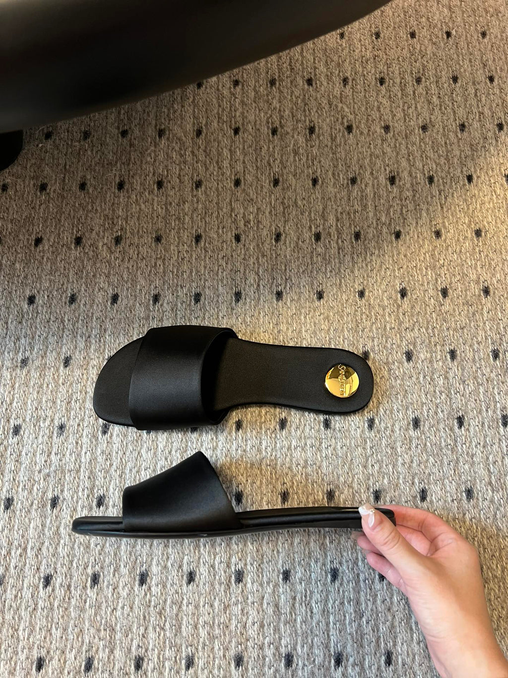 YSL Carlyle Slippers Black Satin