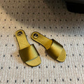 YSL Carlyle Slippers Mustard Satin