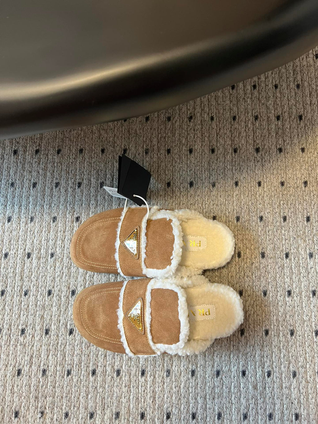 Pra Slippers Brown Suede & Shearling 478567