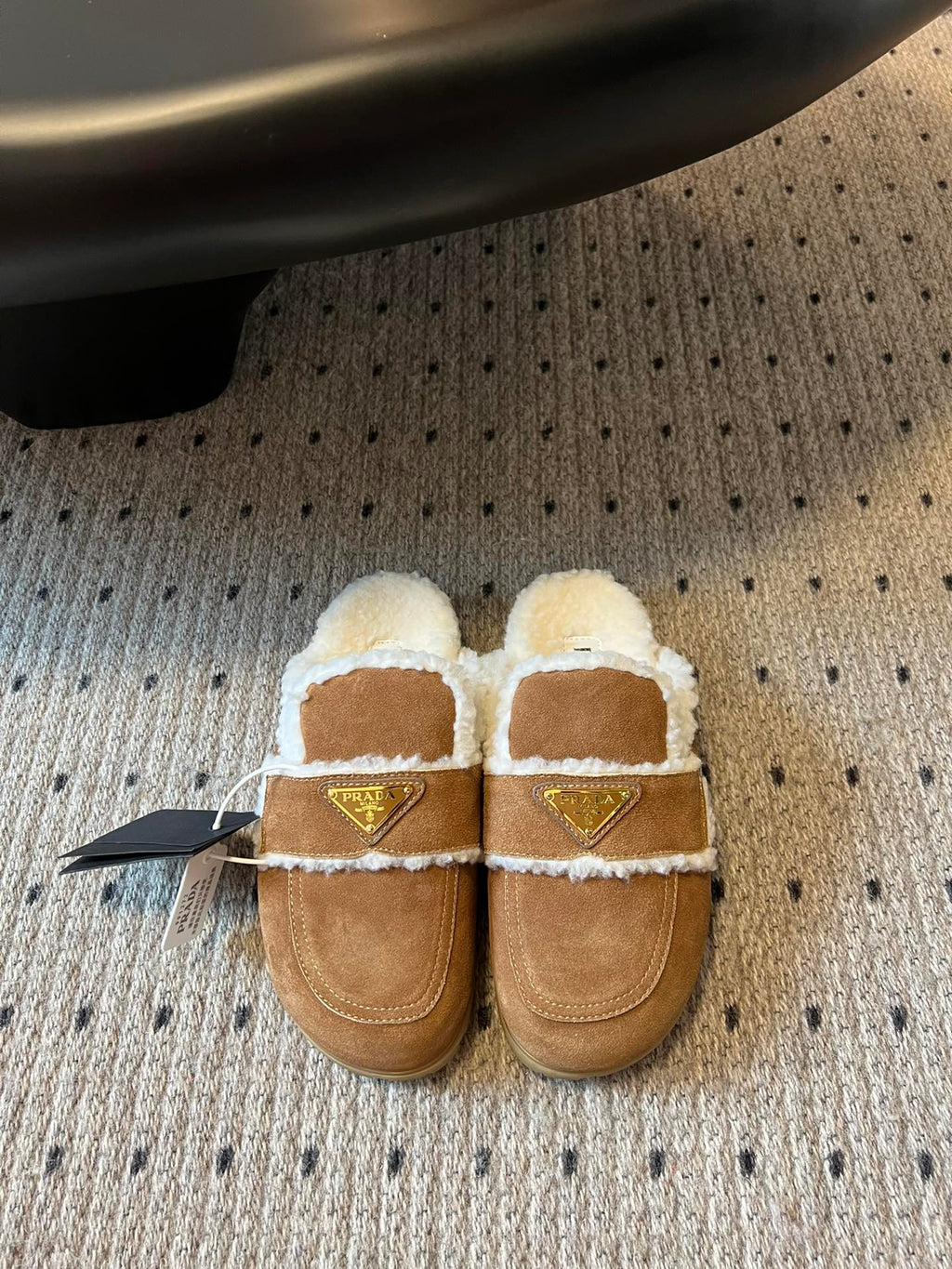 Pra Slippers Brown Suede & Shearling 478567