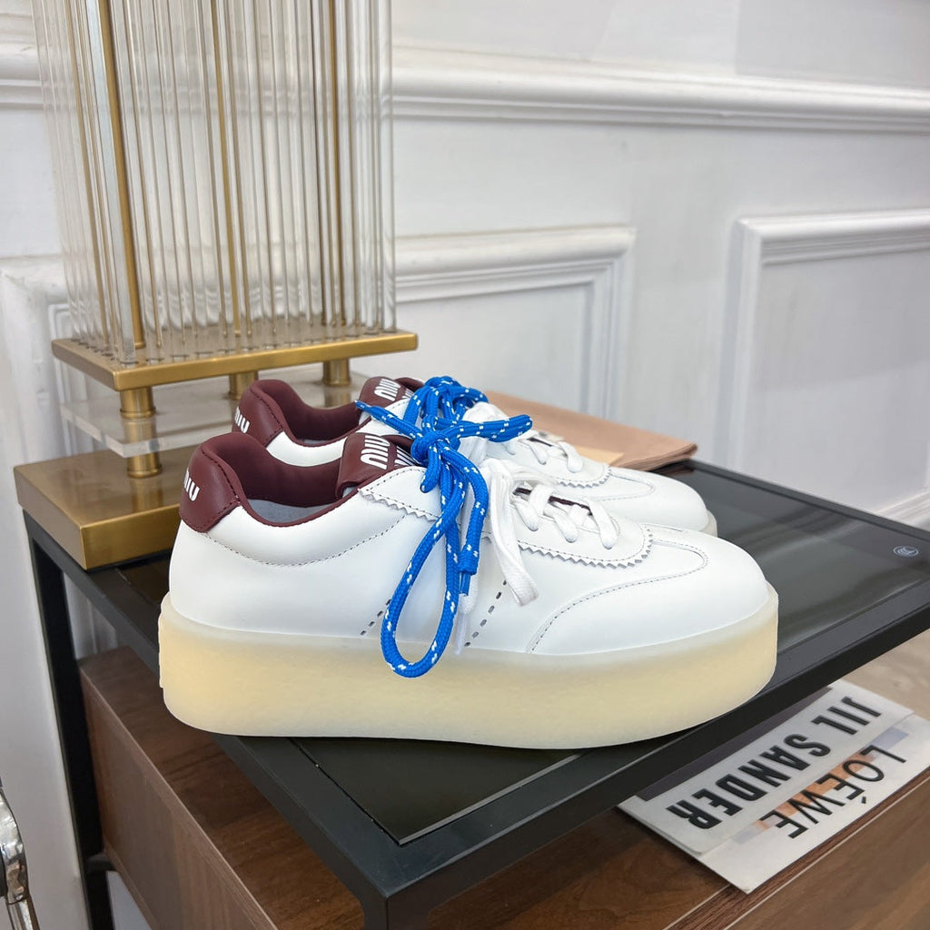 Miu Sneakers White Mix Blue Straps Cowhide